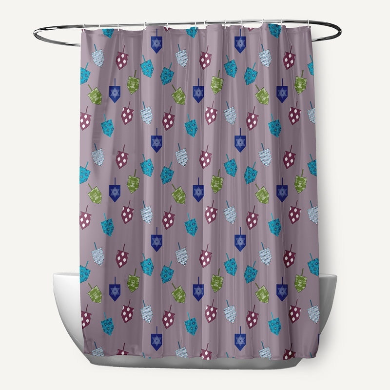 Rideau de douche à motif Dreidel, Mauve clair