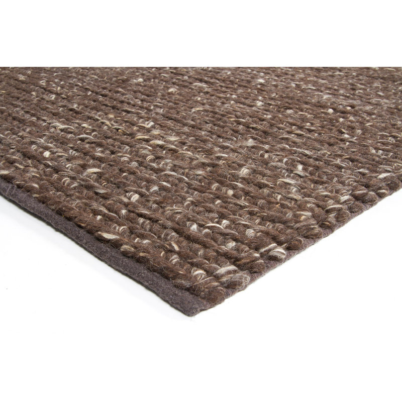 Valencia Wool Area Rug in Dark Brown, 9' x 13'