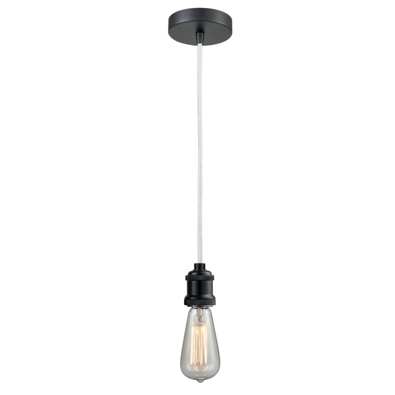 Waterville 1 - Light Single Pendant, Matte Black/White