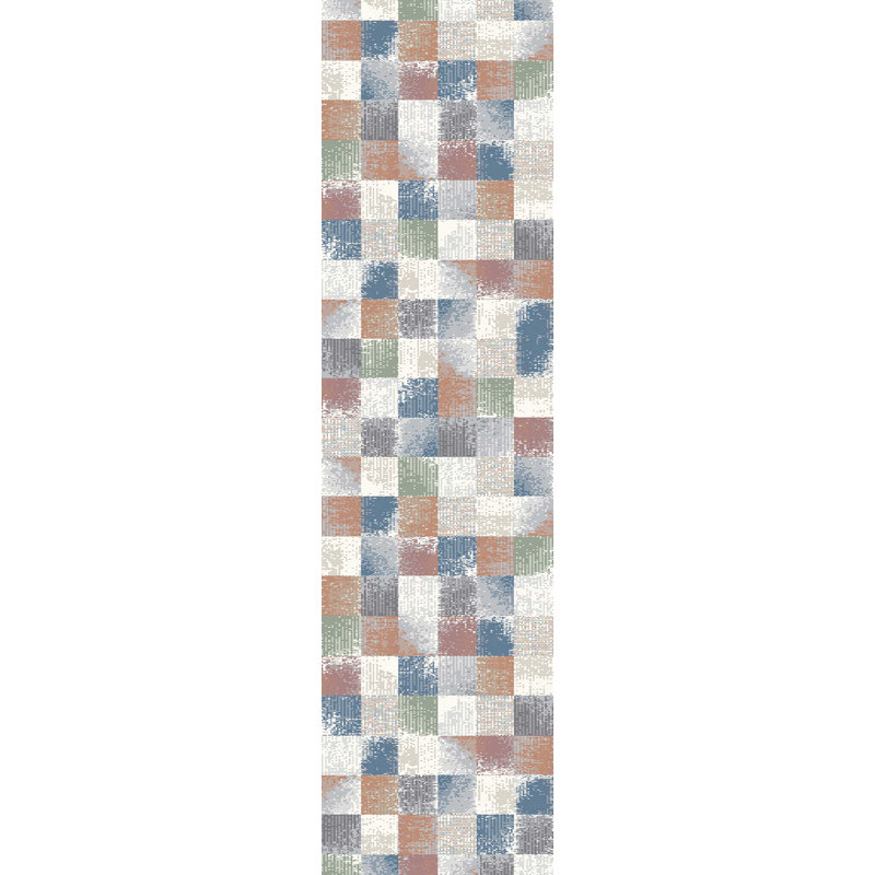 Beom Chequered Area Rug, Runner 67 x 240cm