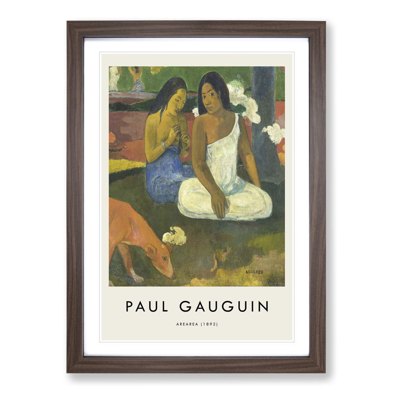 Arearea by Paul Gauguin - Picture Frame Graphic Art, 36cm H x 27cm W x 2cm D, Walnut Framed