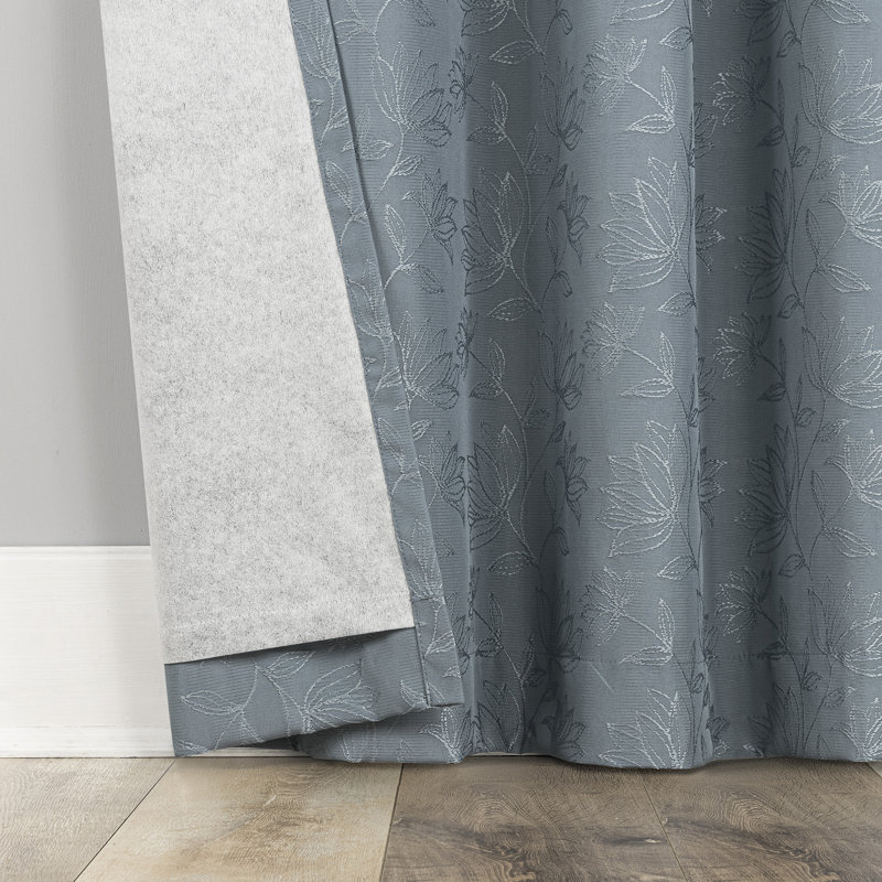 Rideau 100% occultant avec passe-tringle Bronte, L 50 po x L 63 po, Bleu