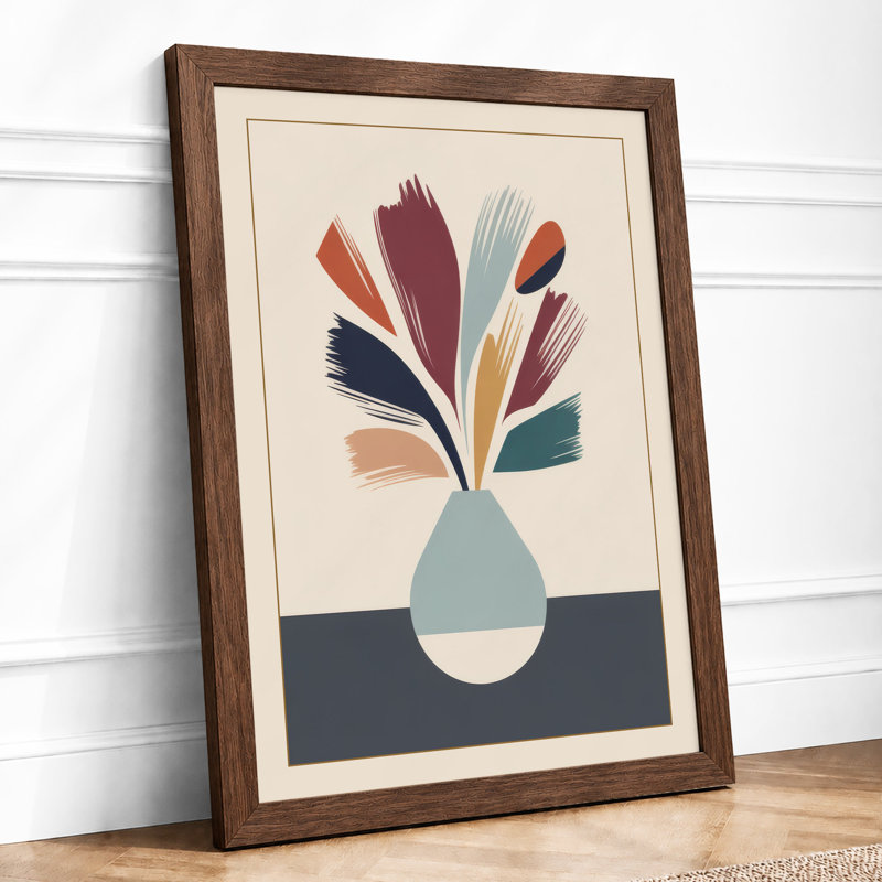 Minimal Vase Study Minimalist - Framed Print, A1 - 84.1 x 59.4 cm, Walnut