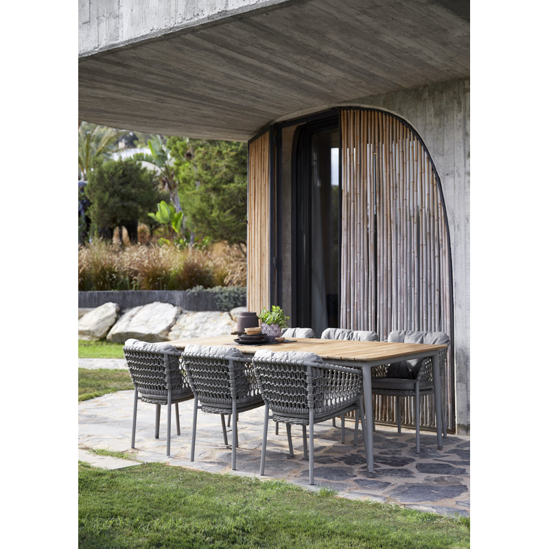 Core Outdoor, Aluminum Taupe, 35.5" W x 107.9" L x 29" H, Teak