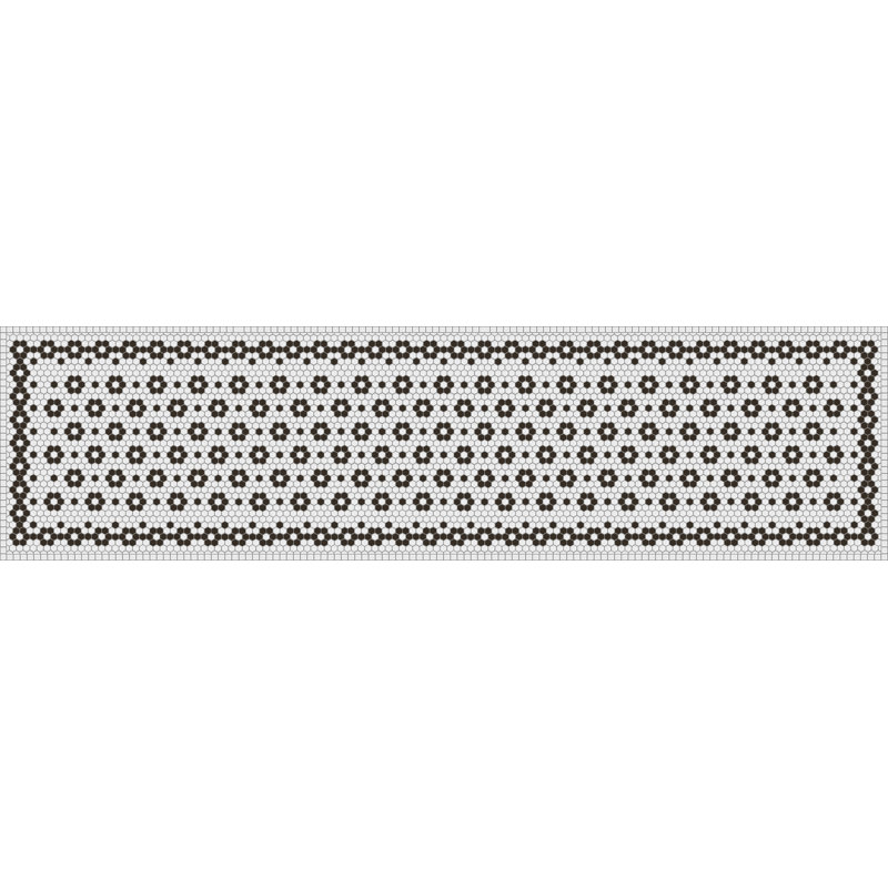 Cacee Vinyl Machine Printed Area Rug, Rectangle 2'2" x 8'2.4"