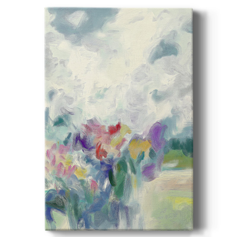 Floral avec toile tendue tendue CCxxxi Gallery - prêt à être accroché, H 60 po x l 40 po