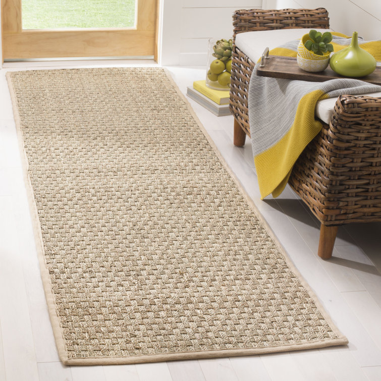 Delapena Solid Colour Bamboo Slat / Seagrass Hand Woven Area Rug