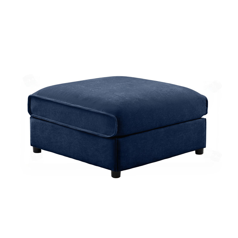 Brycen Modern Ottoman with Hidden Storage, Blue