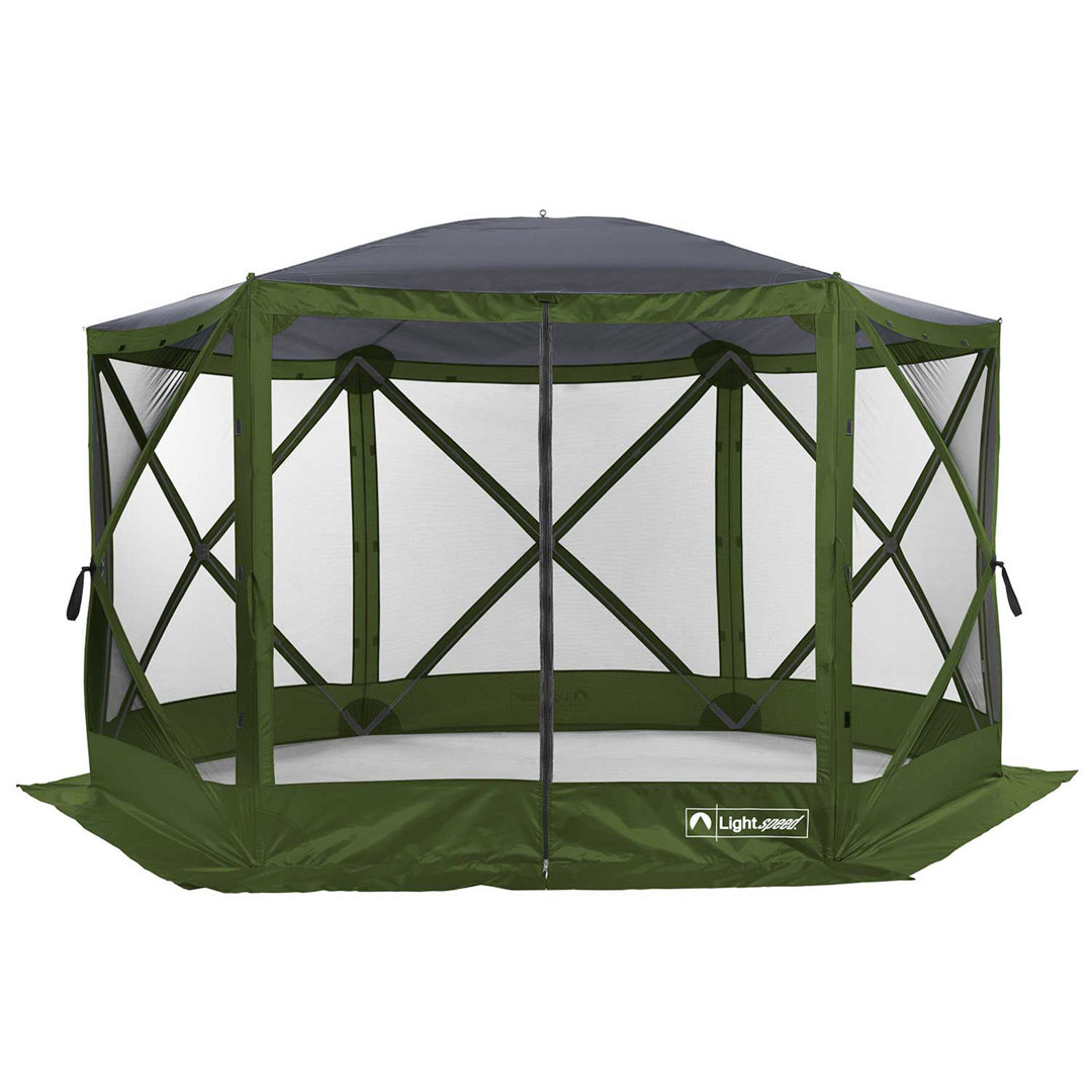 ECR4Kids Lightspeed Outdoors Pop-Up 6-Sided Screen Shelter, Camping Gazebo, Green ECR4Kids