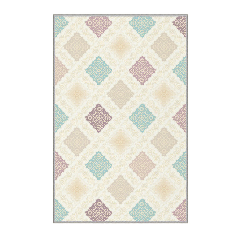 Stylish Woven Carpet (3.9 x 4.0 ft), 100% Polyester, Pile Height: 0.3 in | Antibacterial & Non-Slip Underside, 3D Digital Printing | Machine Washable, Perfect for Home Décor, Living Room & Bedroom Use