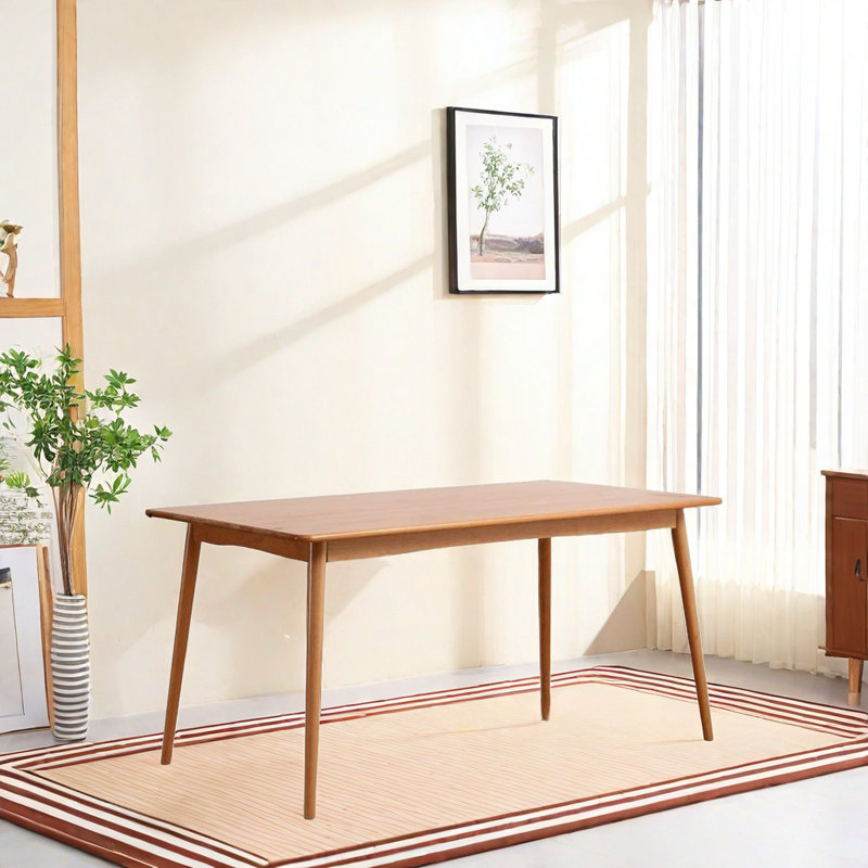 Owenn Cherry Solid Wood Dining Table, 29.52" H x 62.99" L x 31.49" W