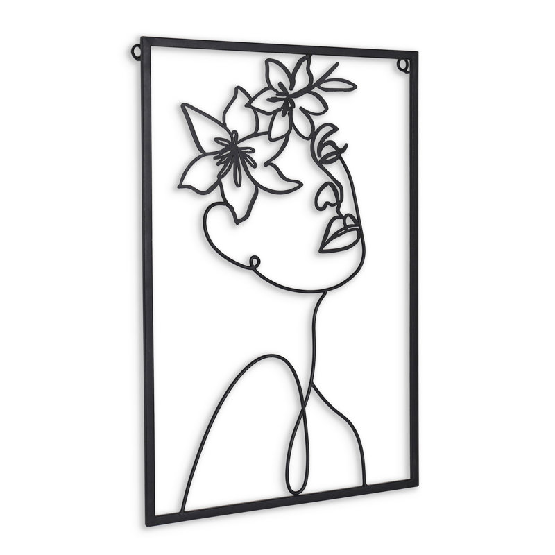 Décoration murale florale en métal