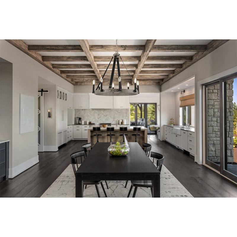 Plagido 6 - Light Dimmable Wagon Wheel Chandelier