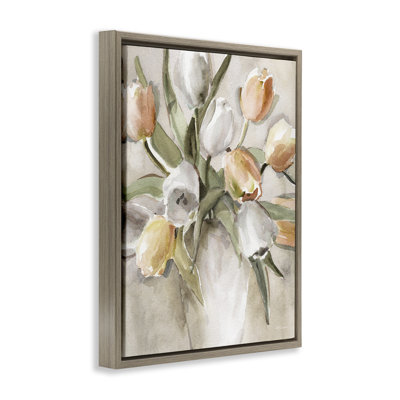 Peach Tulips Bouquet Canvas Wall Art, design by Carol Robinson