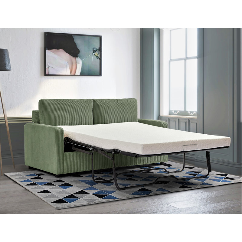 Catalaya 70'' Upholstered Convertible Sofa, Dark Green Corduroy