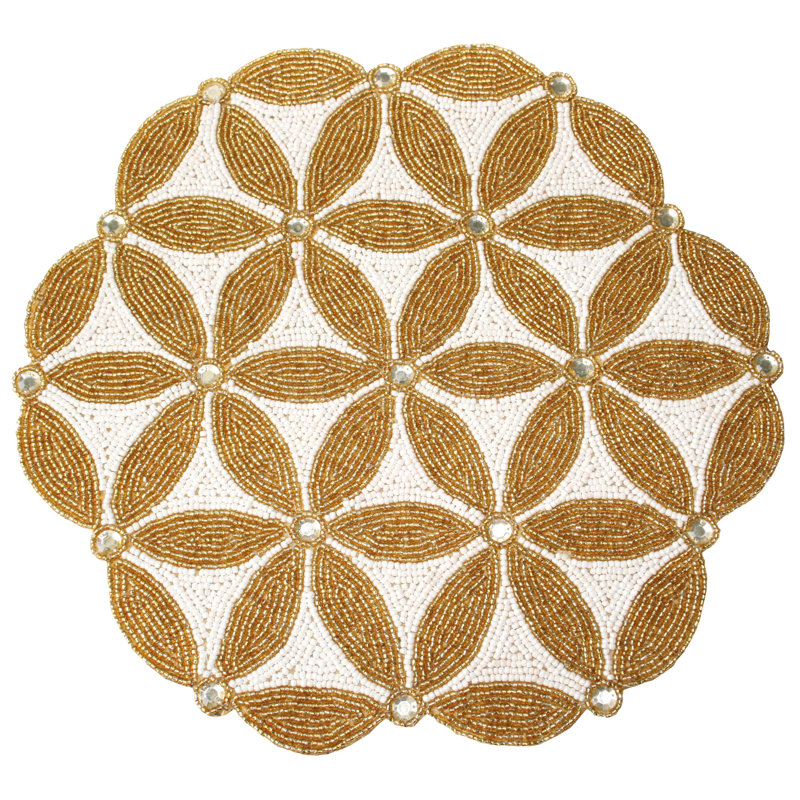 Polyester Embroidered Round Christmas Placemat