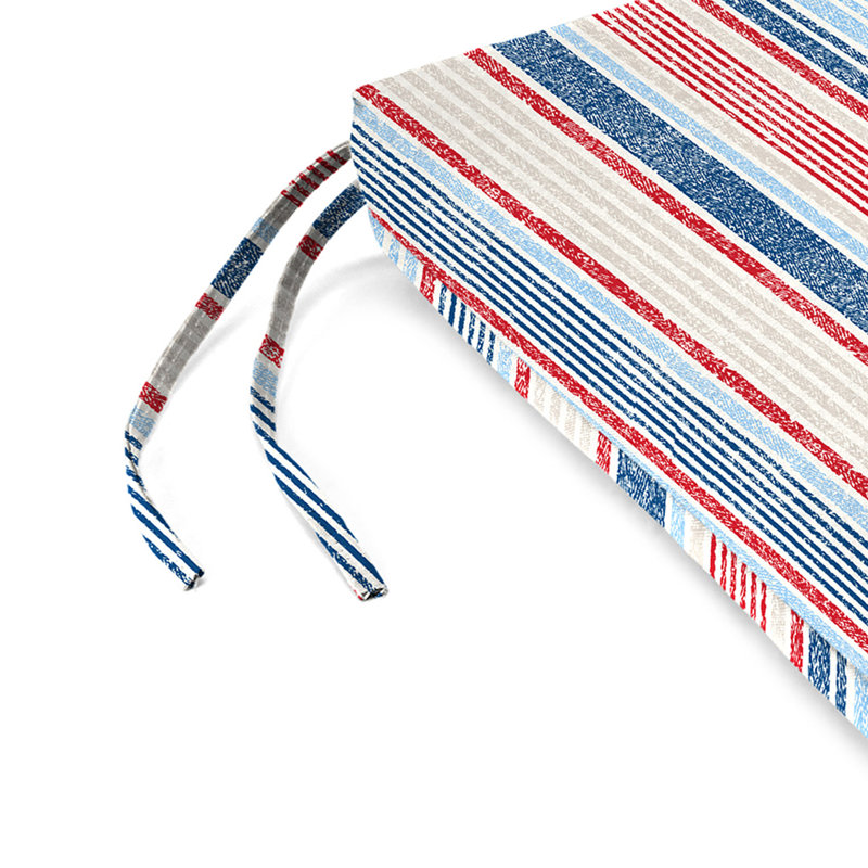 Outdoor Seat/Back Cushion, Multi-Colored Striped 1