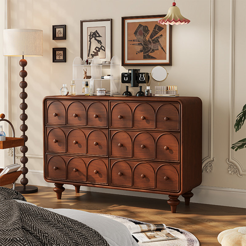 Armoire d'appoint en bois massif brun noisette