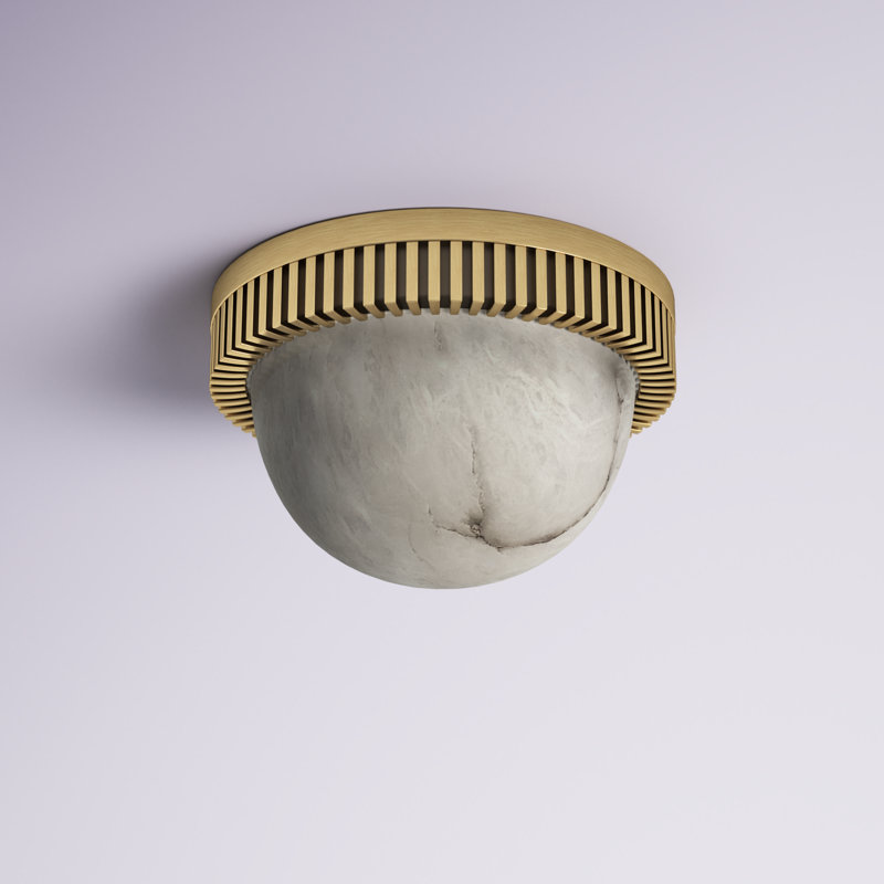 Plafonnier encastré 1 lumière Ainsley, Laiton vieilli