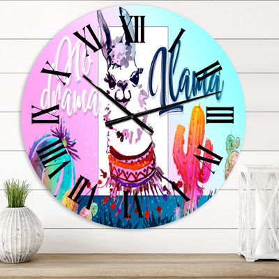 No Drama Llama - Horloge murale pour enfants