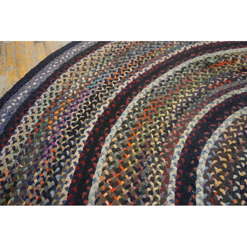 Geometric Antique American Braided Round Shape Area Rug