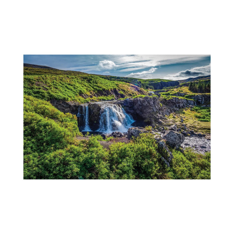 Fossa Waterfalls, Hvalfjordur, Iceland. by Panoramic Images - Gallery-Wrapped Canvas Giclée on Canvas, Wrapped Canvas