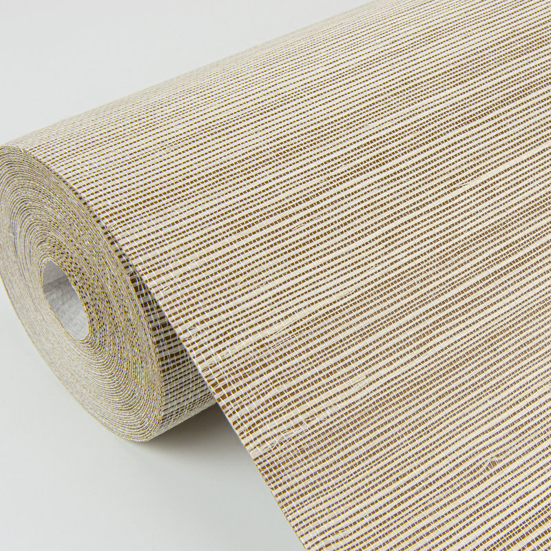 Loom Abstract Grass Cloth Wallpaper Roll, Neutral, 36" W x 24' L
