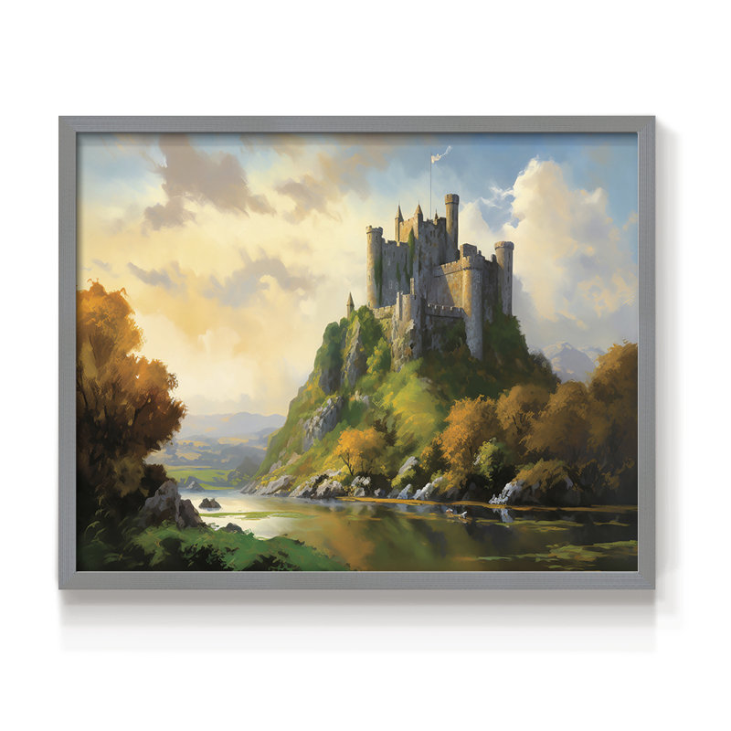 Landscape Series-XCVI -Framed Print - Restickable, Gris, H 11 po x l 14 po