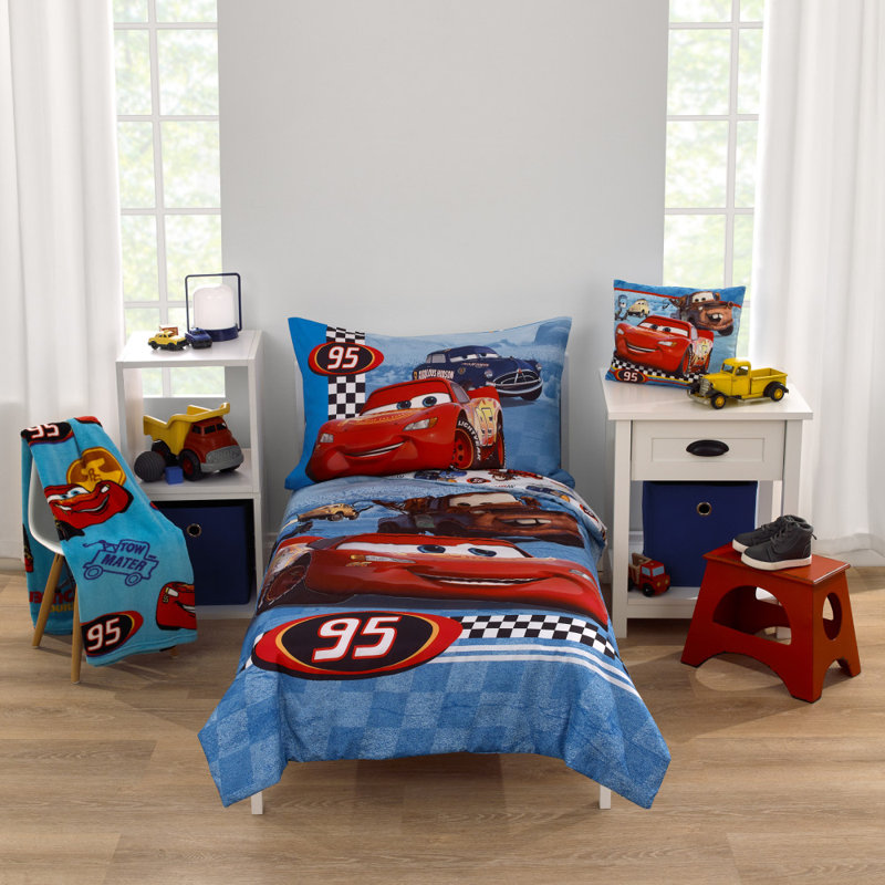 Disney Cars Radiator Springs Red and Blue Toddler Bedding Set