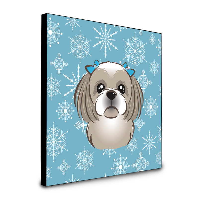 Panneau mural d’art flocon de neige Loula, Shih Tzu Gris