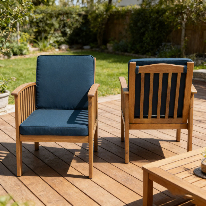 Patio CLUB CHAIR SET, blue, Brown