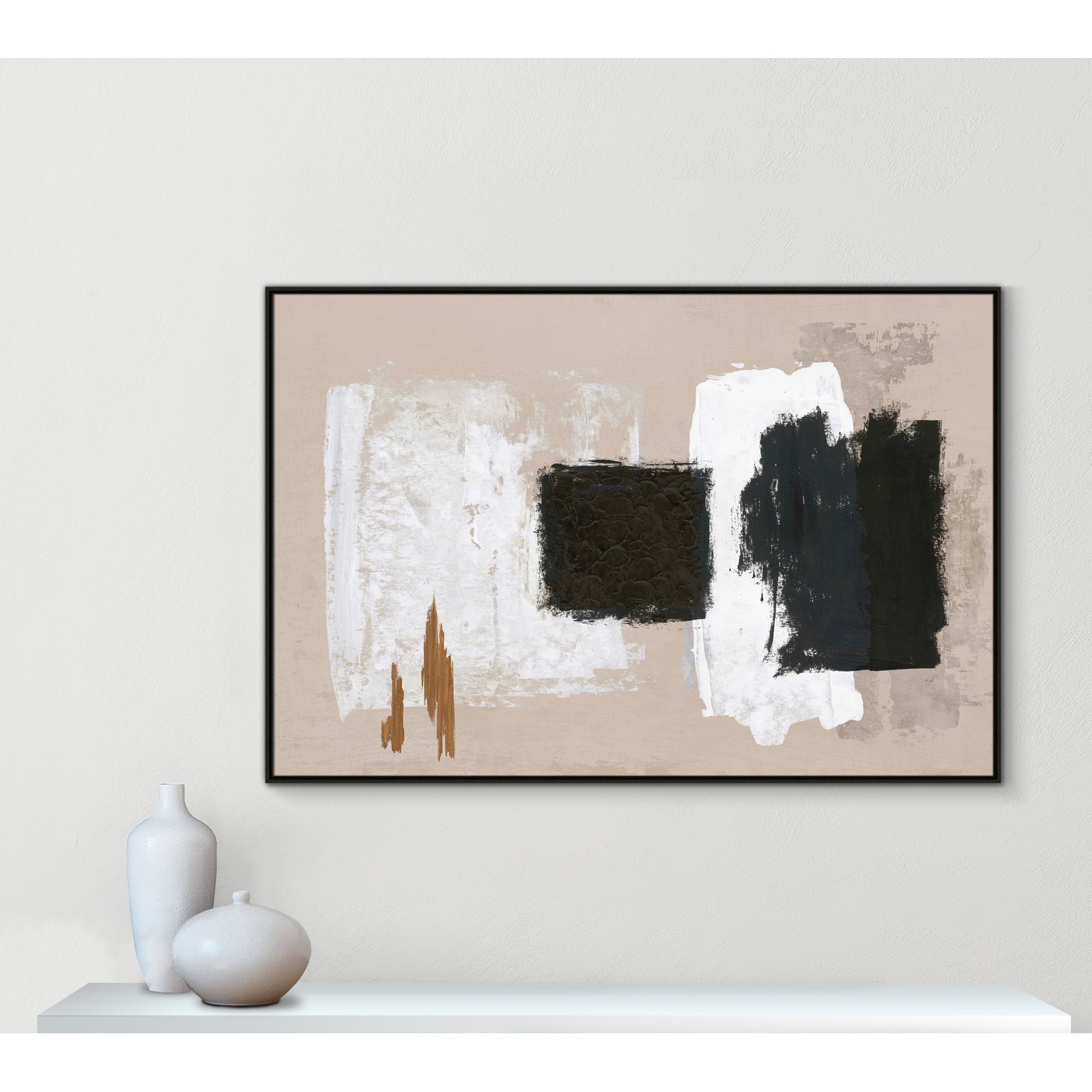 Imone "Golden Slate" Painting, 41.5" H x 61.5" W, Espresso