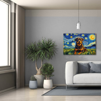  'Rottweiler Starry Night' by Rich Monet Canvas Wall Art, 40" x 26"