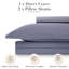 Housse de couette Southshore Basics de Southshore Fine Linens, coloris bleu denim, en microfibre doublement brossée 90 g/m², fermeture éclair invisible et attaches aux coins, 2 taies d'oreiller King, King/California King-1947770599-1944171972