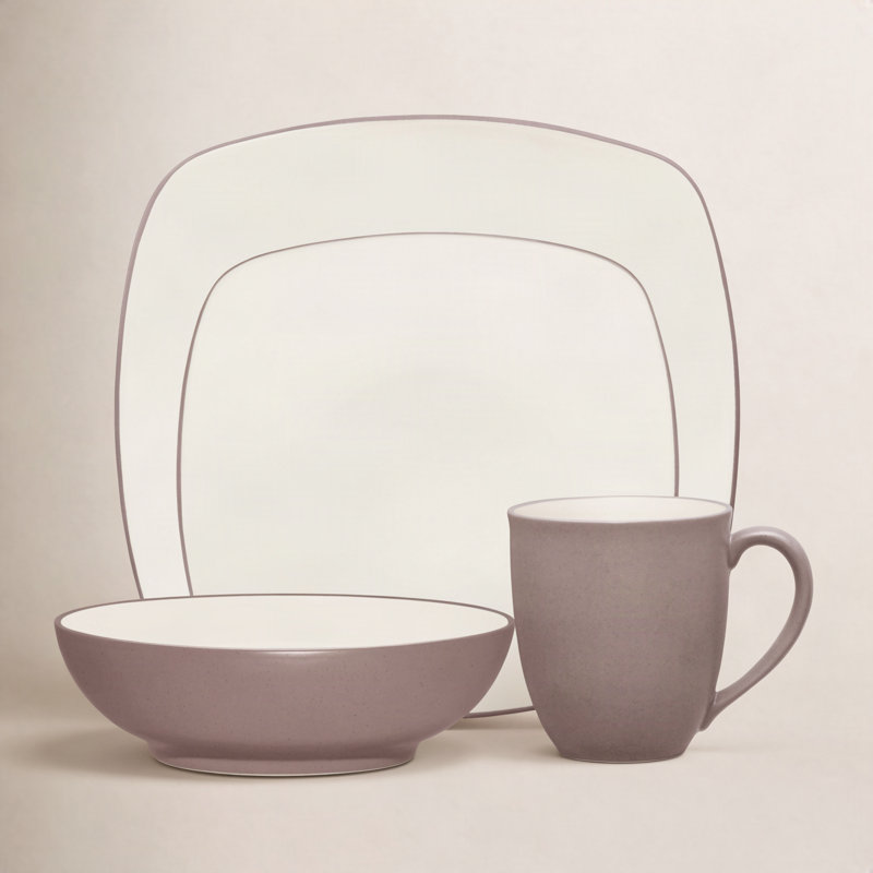 Noritake Colorwave Square 4-Piece Place Setting, Service for 1, Clay