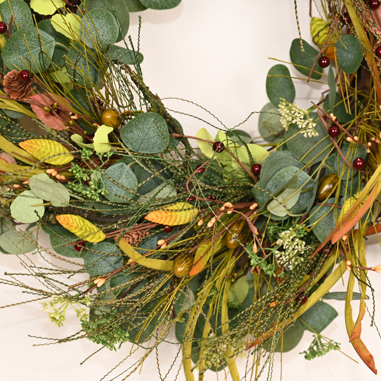 24" Handcrafted Eucalyptus No Holiday Wreath