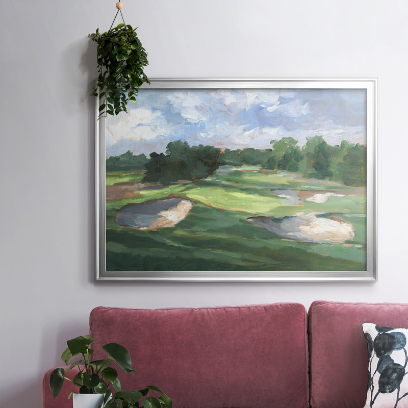 Golf Course Study III, reproduction d'art sur toile, H 30 po x l 44 po x P 1,5 po, Argent