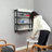 Murphy Wall Table with Foldable Bookshelf – Industrial Space-Saving Desk & Dining Table-88780595