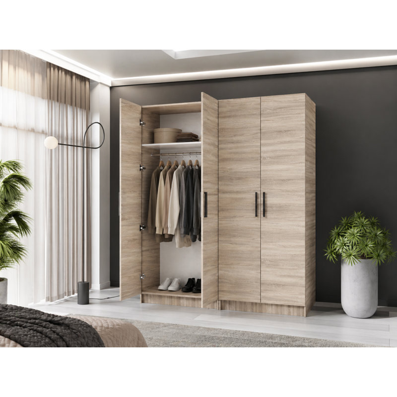 Nitra 4 Door Wardrobe, Sonoma