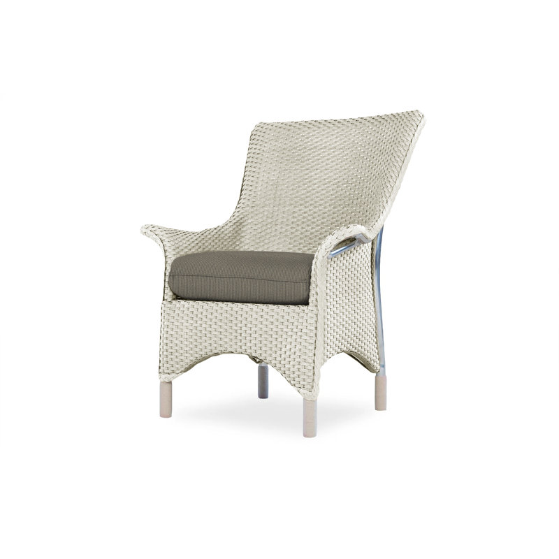 Mandalay Outdoor Dining Armchair, Linen, Flagship Lapis Sunbrella®