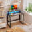 Small Folding Desk 31.5 Inch, Foldable Computer Desks with LED Lights and Monitor Stand, Work Portable Table for Bedroom Home Office-111220172
