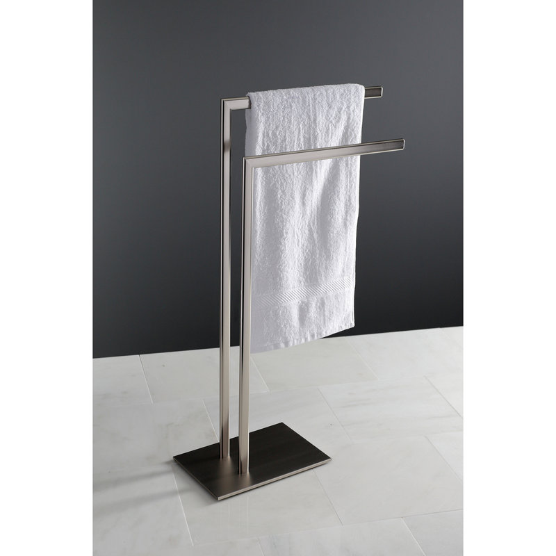 Kingston Brass Edenscape Freestanding Dual Towel Rack, Brushed Nickel