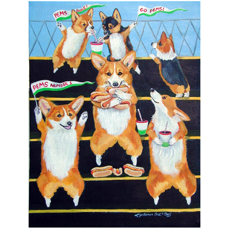 Drapeau de jardin 2 côtés go team corgi