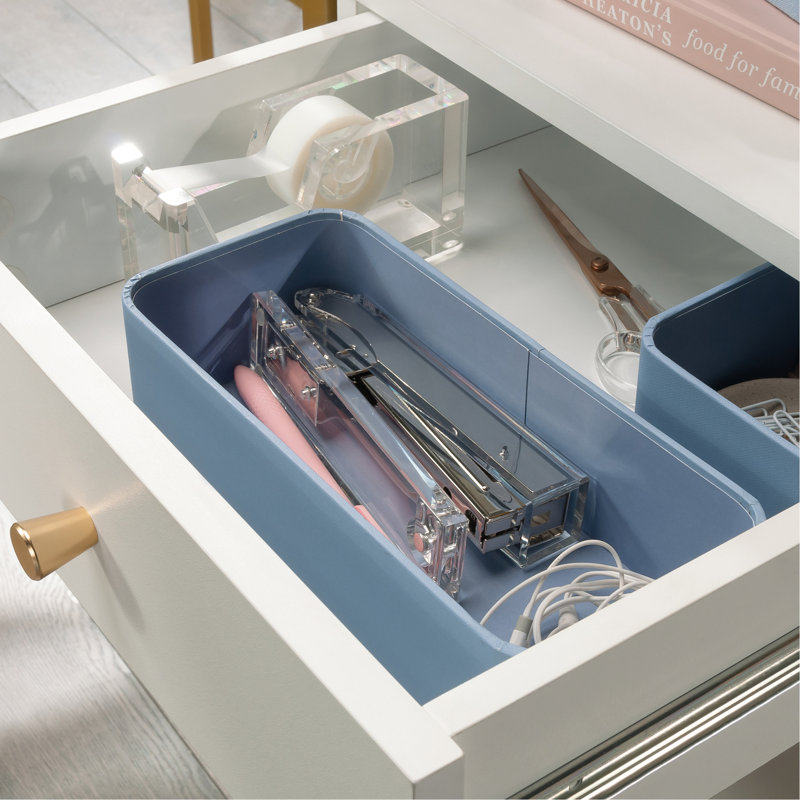 Bureau en L avec plateau en verre, finition blanche