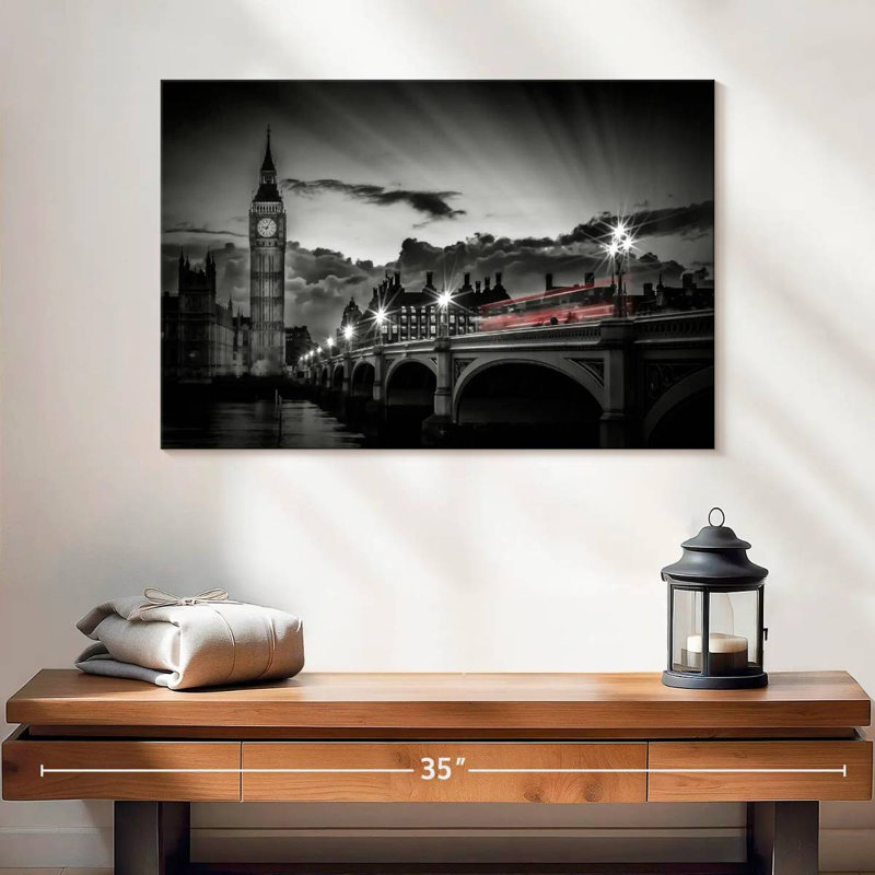 Coucher de soleil sur le pont de Sirci Westminster, H 16 po x l 24 po