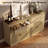 31.5" Modern 2-Door Storage Sideboard Buffet Cabinet with Adjustable Shelves, Modular Fluted Wood Accent Cabinet with Gold Handles for Living Room, Kitchen-1511621403