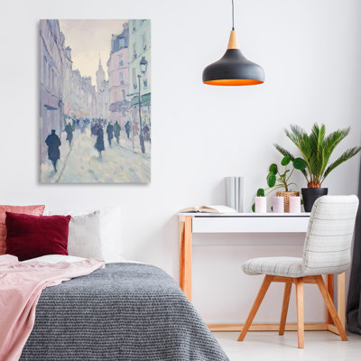 «Blue Paris Street Scene Canvas», conception par Petal Prints Design