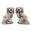 Staffordshire Style Porcelain Dog Pair Blue Floral Small