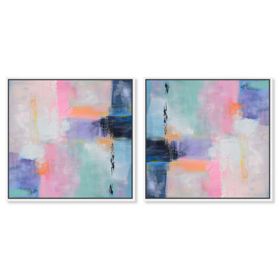 Ensemble de couleurs pastel sur toile satinée, Art par Art Remedy
