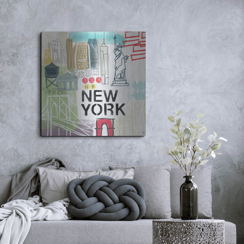 " New York " by Linda Woods, 36" H x 36" W